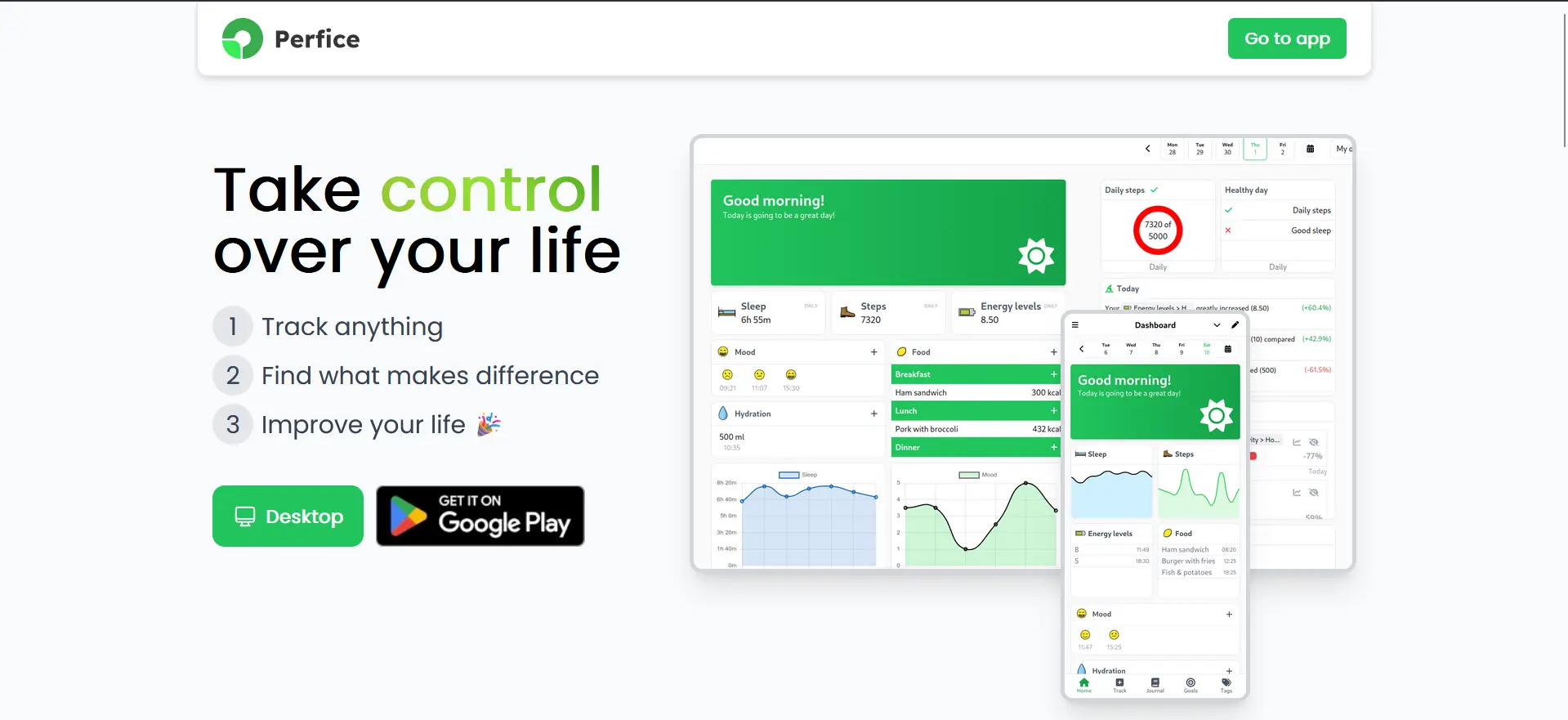 Perfice life-tracking app